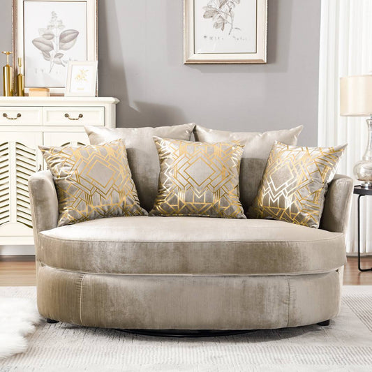 57.5 Wide Swivel Loveseat  Upholstery Color: Champagne