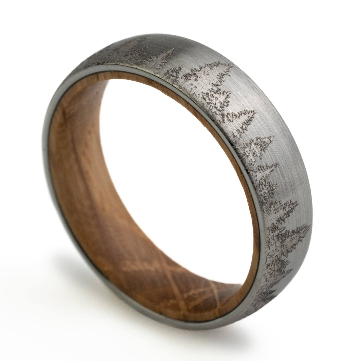 The Outdoorsman Ring Whiskey Barrel Wood And Tungsten Carbide