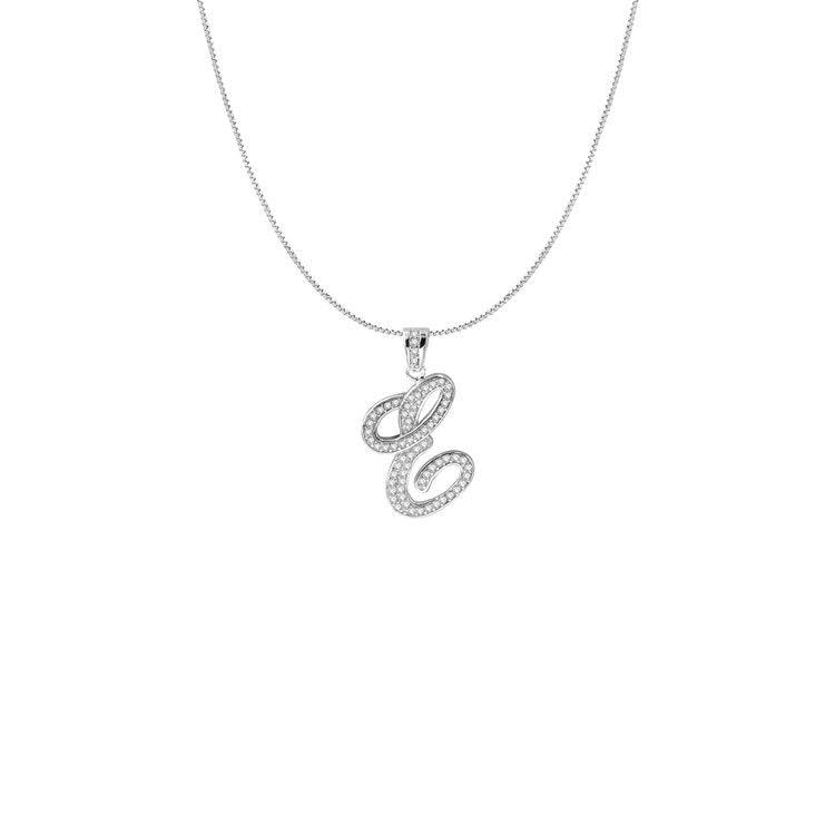 The Iced Out Script Initial Necklace