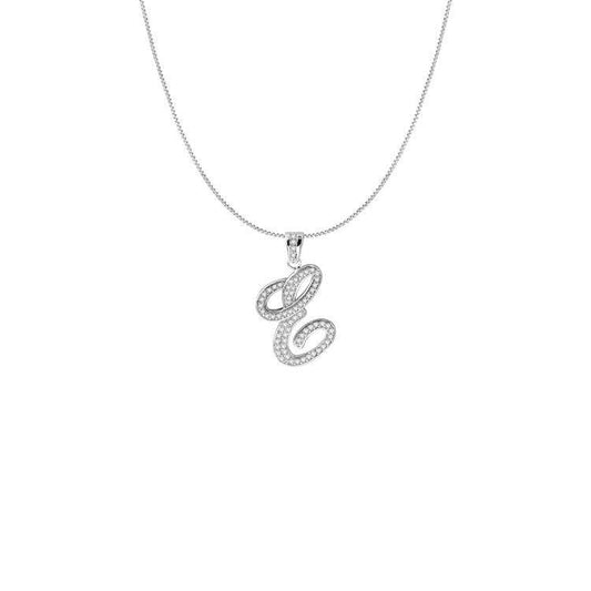 The Iced Out Script Initial Necklace