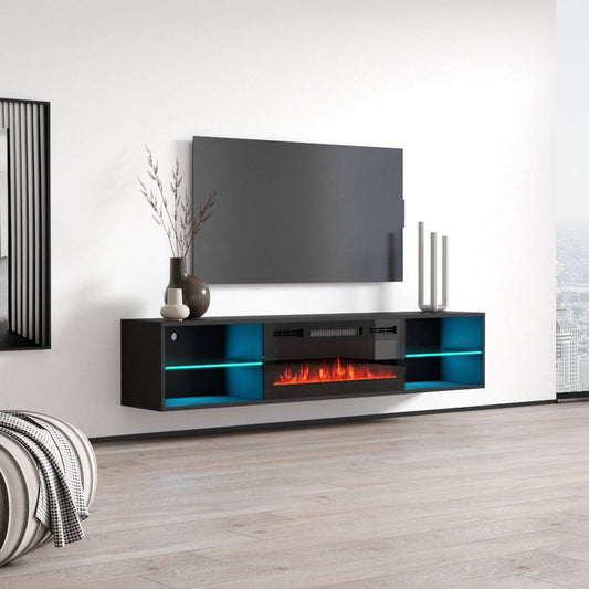 Wall Mounted Tv Stand Or Tvs Up To 88 Electric Fireplace Included Orren Ellis