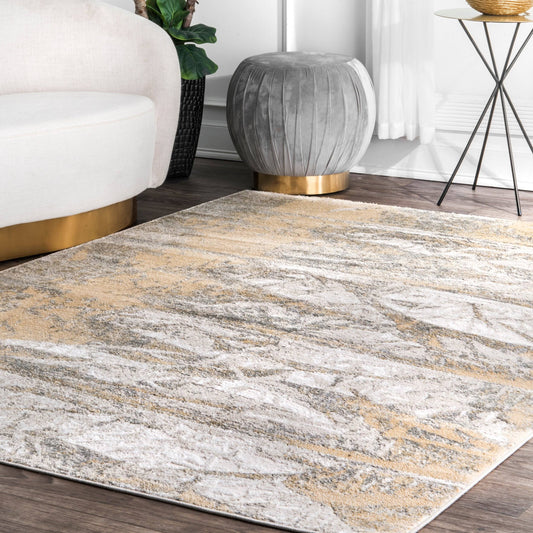 Abstract Gold Area Rug  Rug