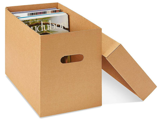 Storage Boxes - 15 X 9 X 11, Kraft -  - Bundle Of 12 - S-14639