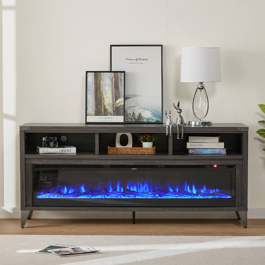 Tv Stand For Tvs Up To 75 With Electric Fireplace Included