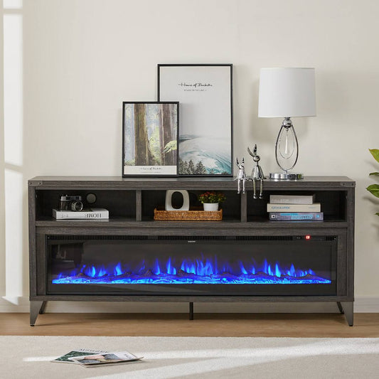 Tv Stand For Tvs Up To 75 With Electric Fireplace Included