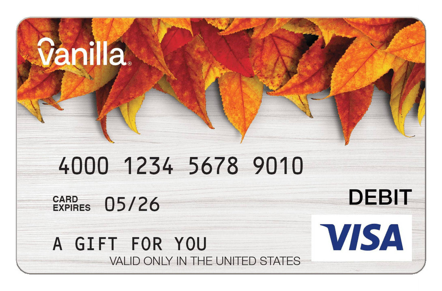 $100 Vanilla Fall Leaves Egift Card