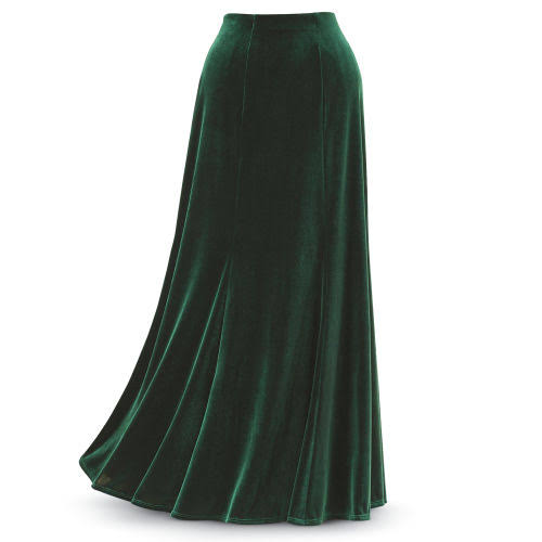 Velvet Skirt In Green