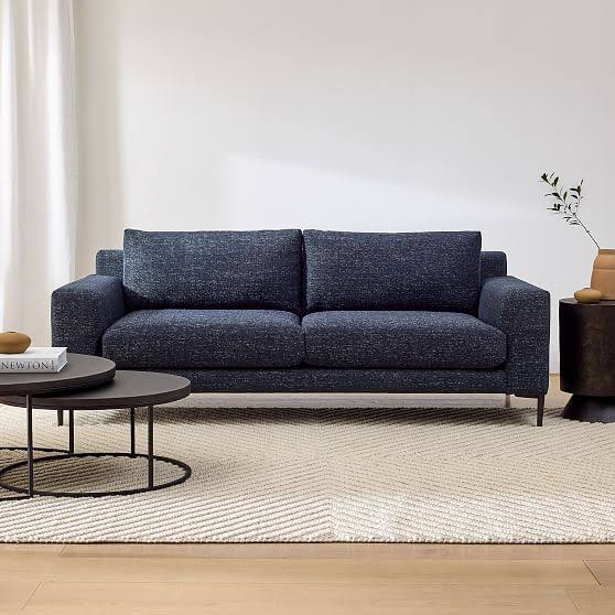 76 Sofa, Performance Chenille Tweed, Pewter, Dark Bronze