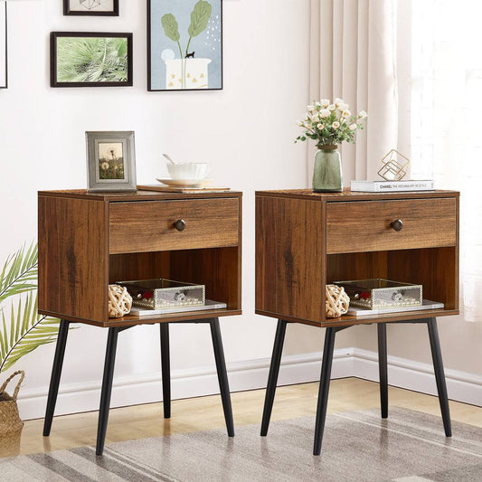 ® Kempst Mid-Century Modern Wood Nightstands For Bedroom