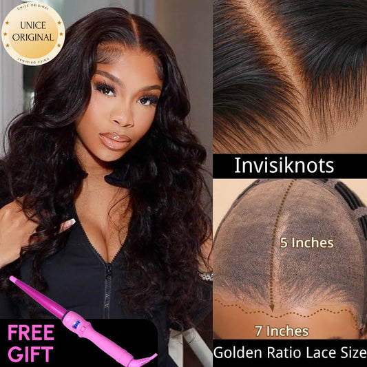 7x5 Glueless Lace Body Wave Wig With Knotless Hairline