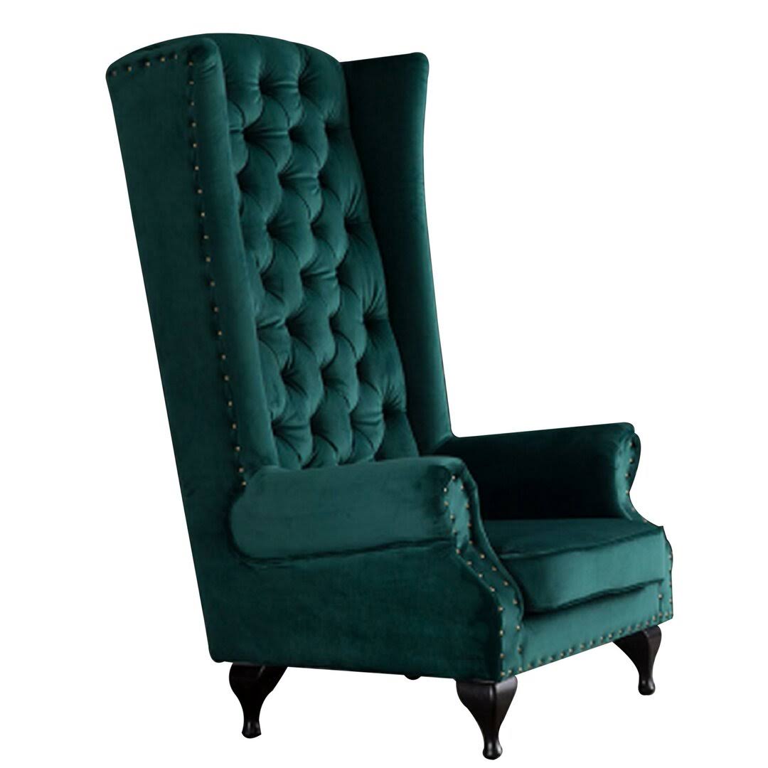 33 Wide Tufted Velvet Wingback Chair Rosdorf Park Fabric