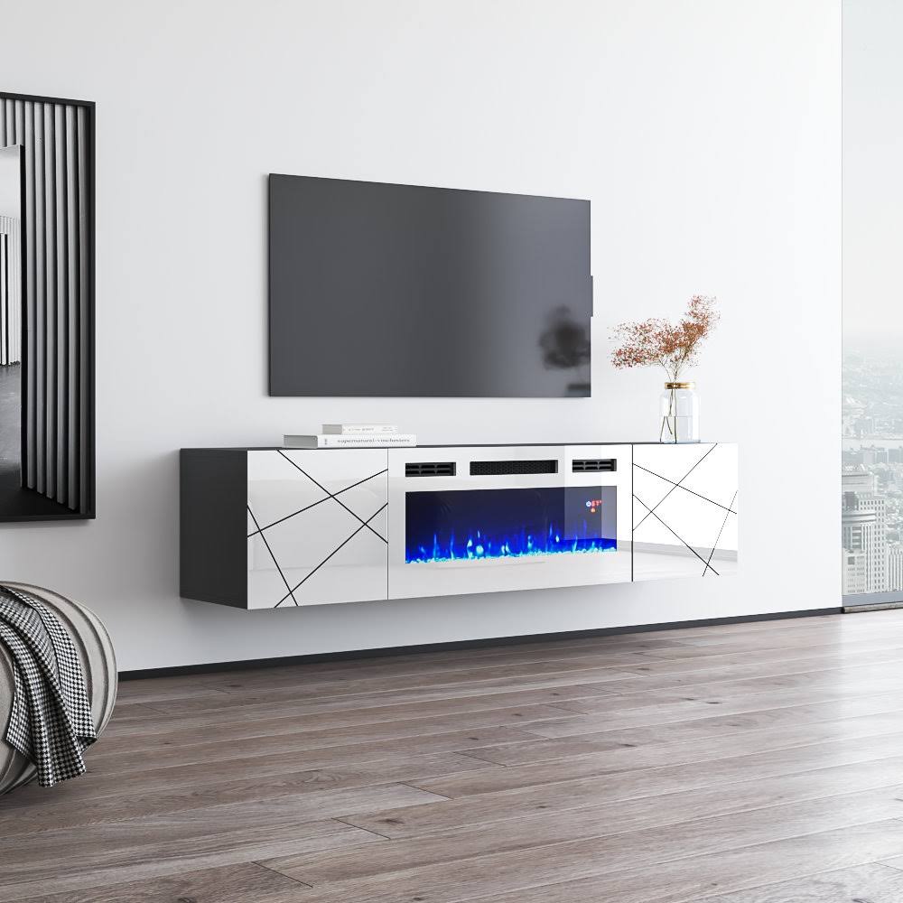 Tv Stand For Tvs Up To 70 With Electric Fireplace Included Orren Ellis