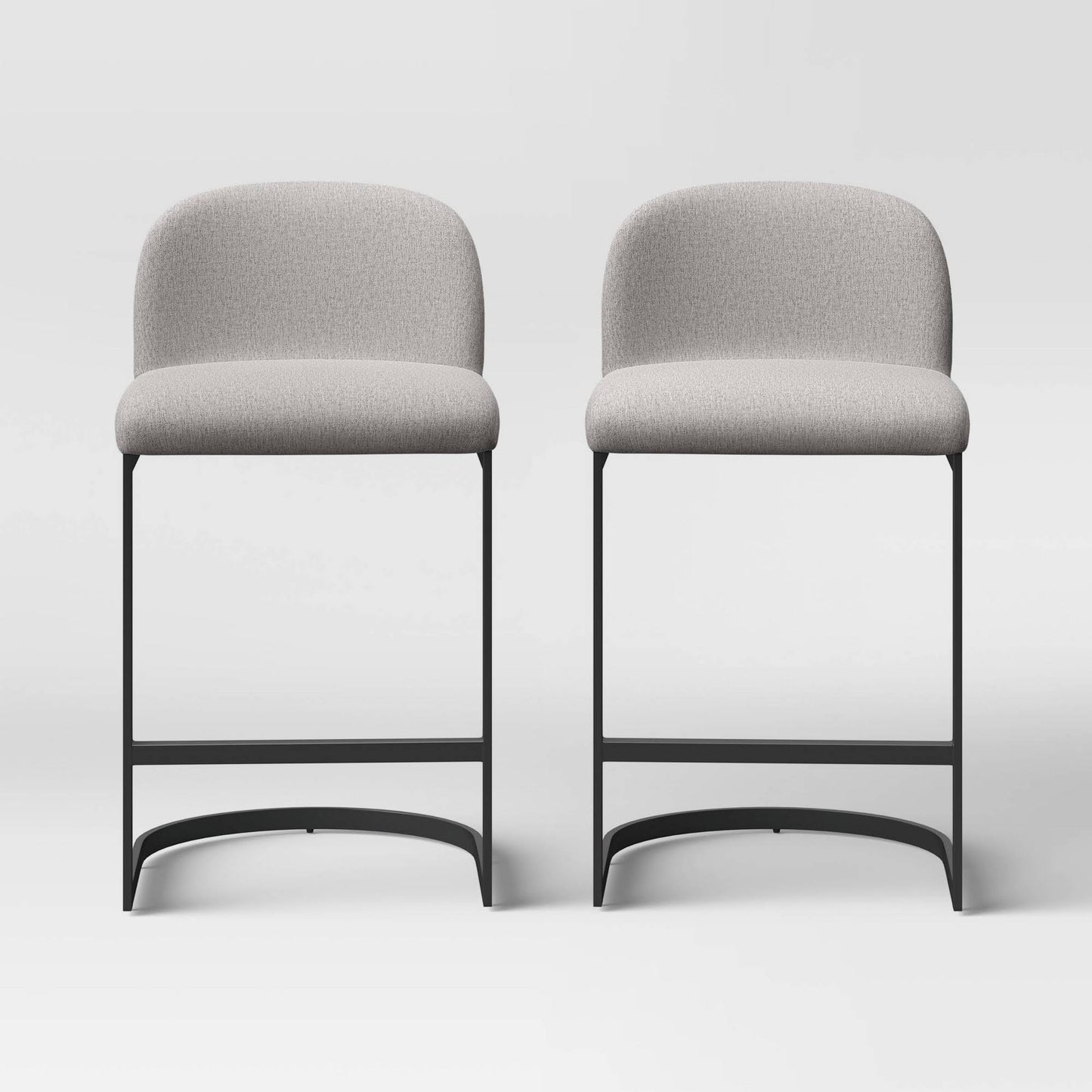 2pk Jules Cantilever Armless Upholstered Counter Height Barstool -