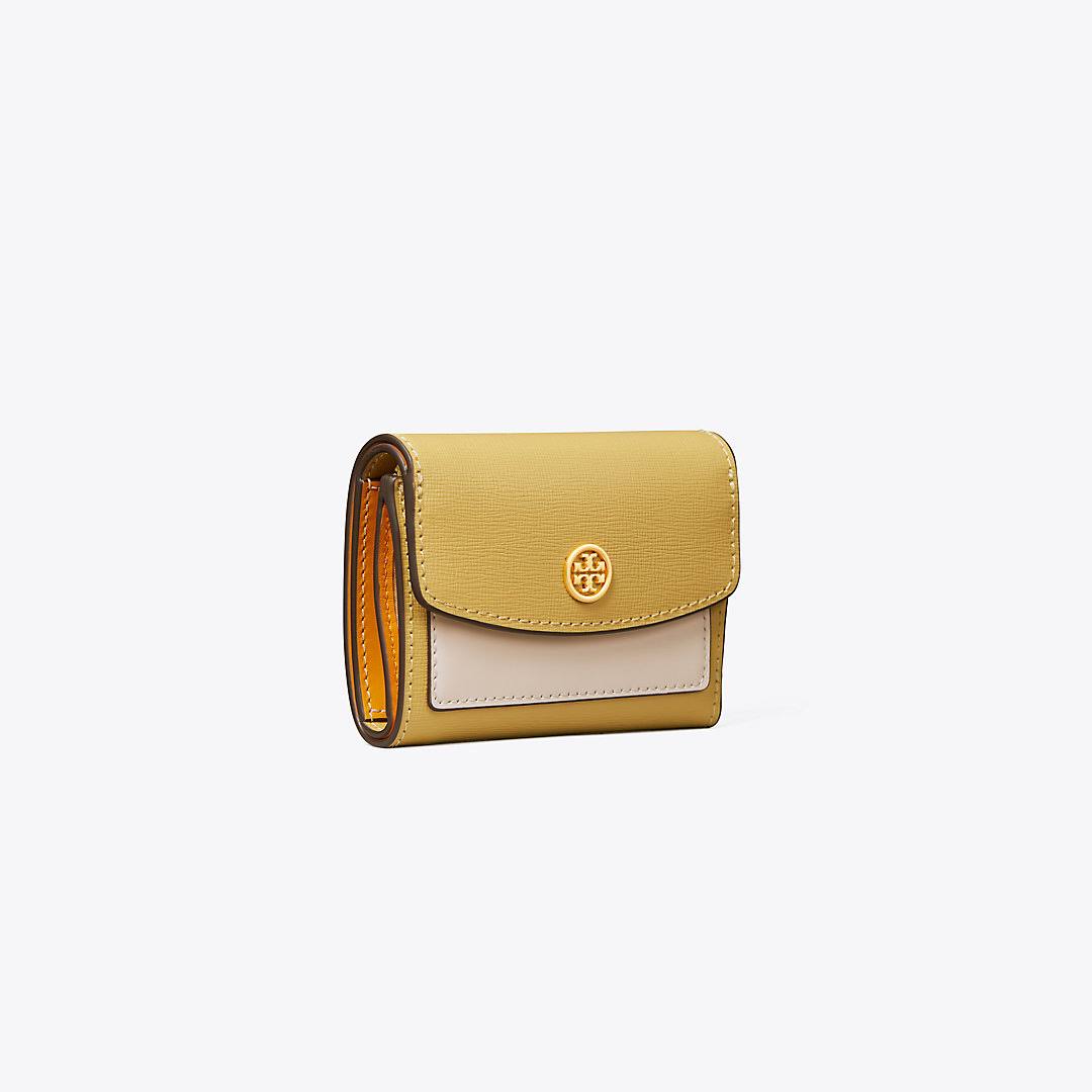 Womens Robinson Color-Block Flap Mini Wallet In Beeswax, One Size