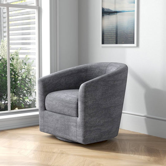 Swivel Barrel Chair Built-In Pocket Spring  Fabric