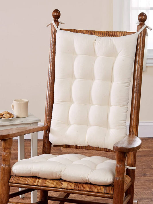 Tufted Rocker Chair Cushion Set, In 2 Sizes - Natural - Jumbo - The