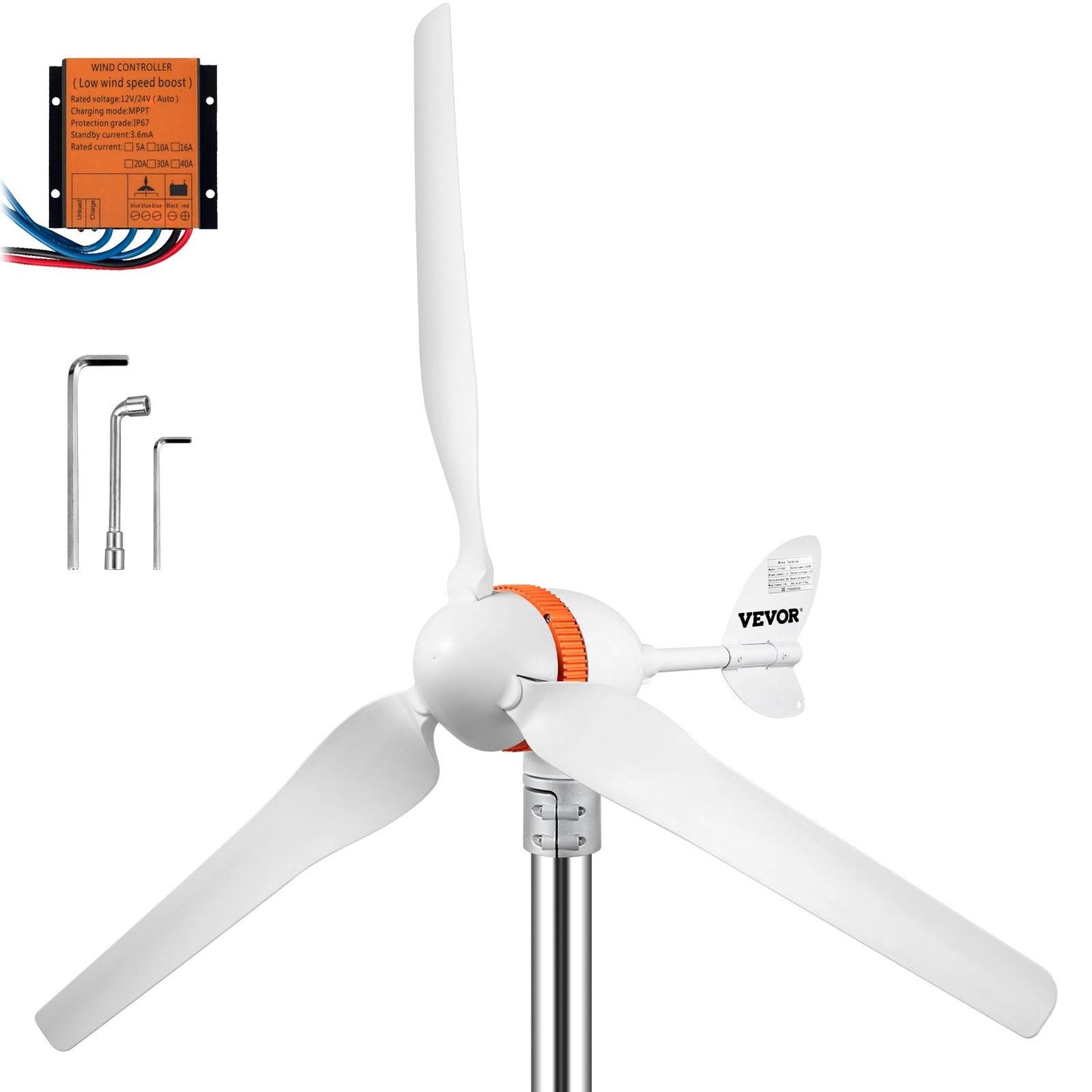 Wind Turbine Generator Kit 12v Wind Power Generator 400w W/Mppt 3 Blades