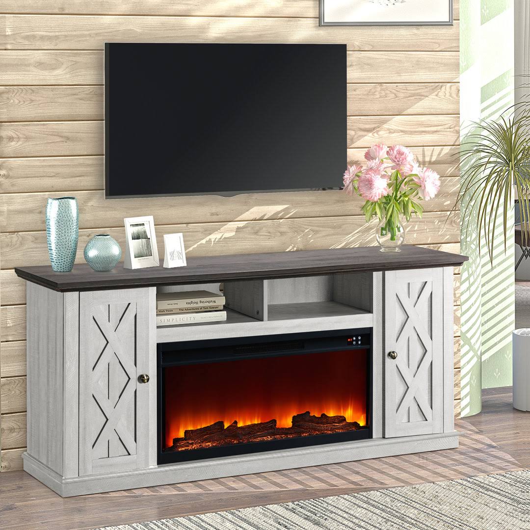 Tv Stand For Tvs Up To 78 With Fireplace Included