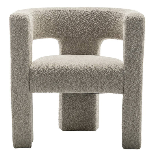 28 Wide Boucle Upholstered Square Armchair  Fabric