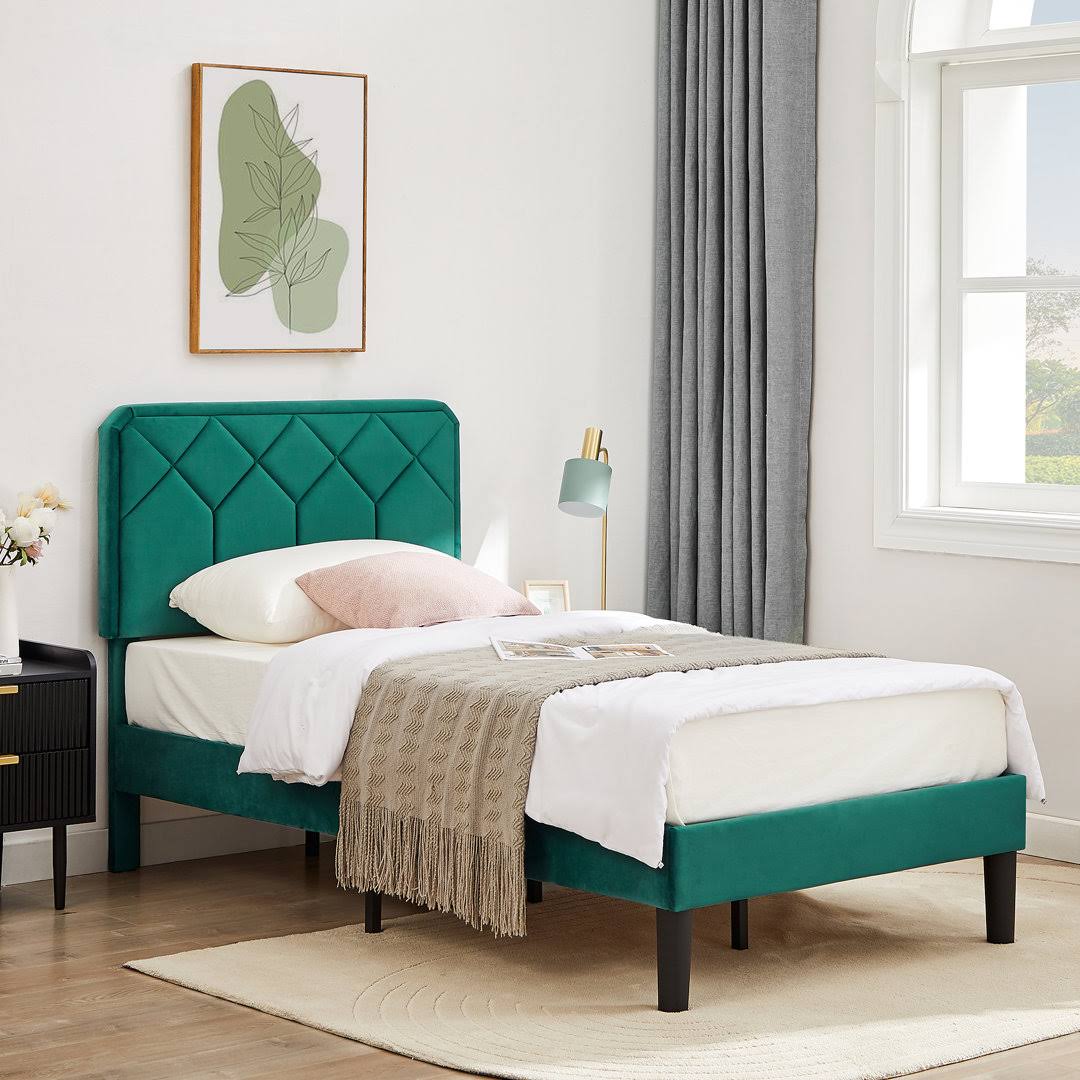 Adjustable Upholstered Head Height Bed Frame