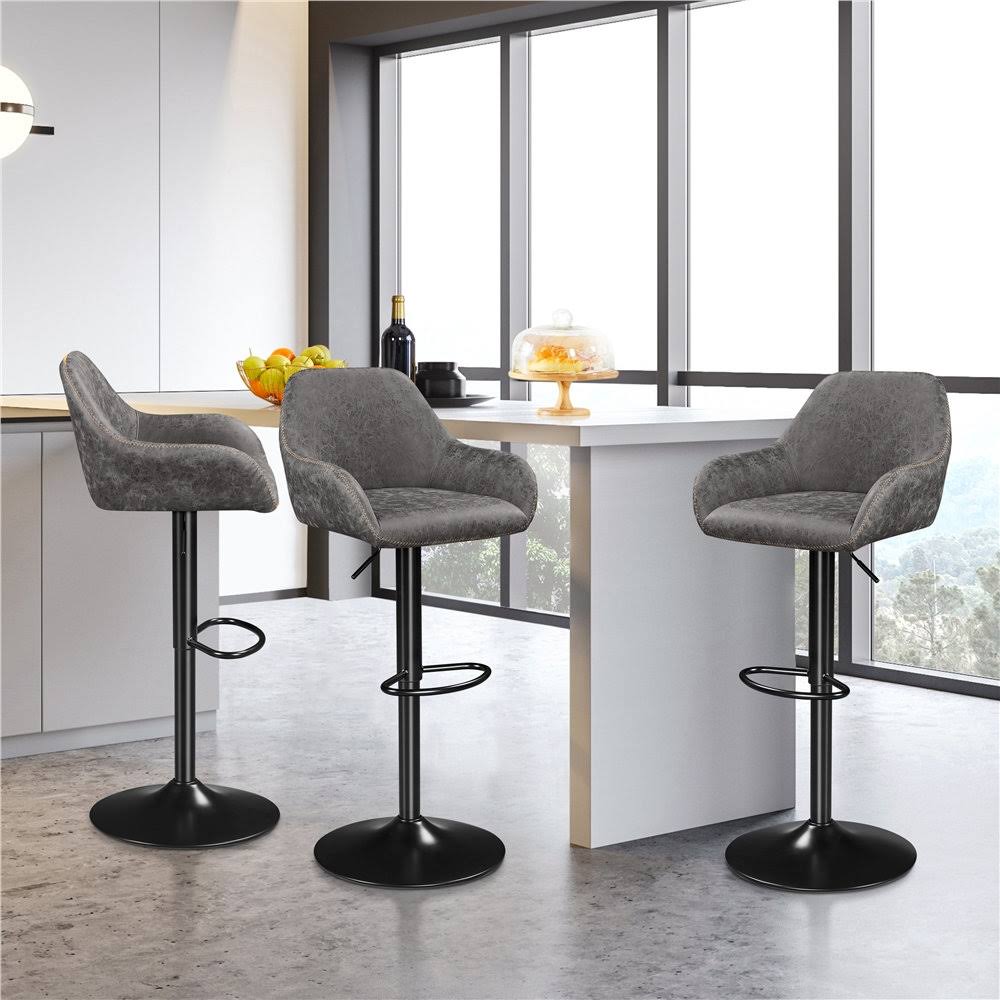 2pcs Vintage Swivel Bar Stools