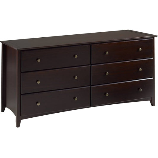 6 Drawer 59 W Solid Wood Double Dresser