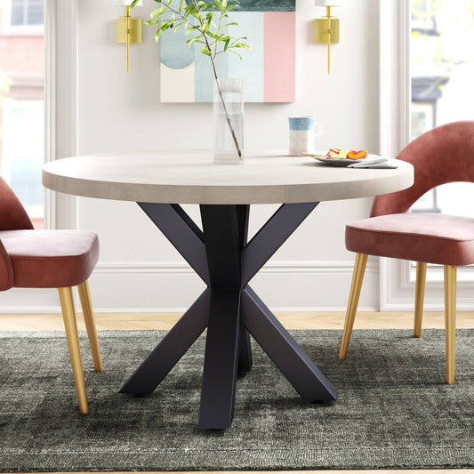 44 Concrete Iron Pedestal Dining Table