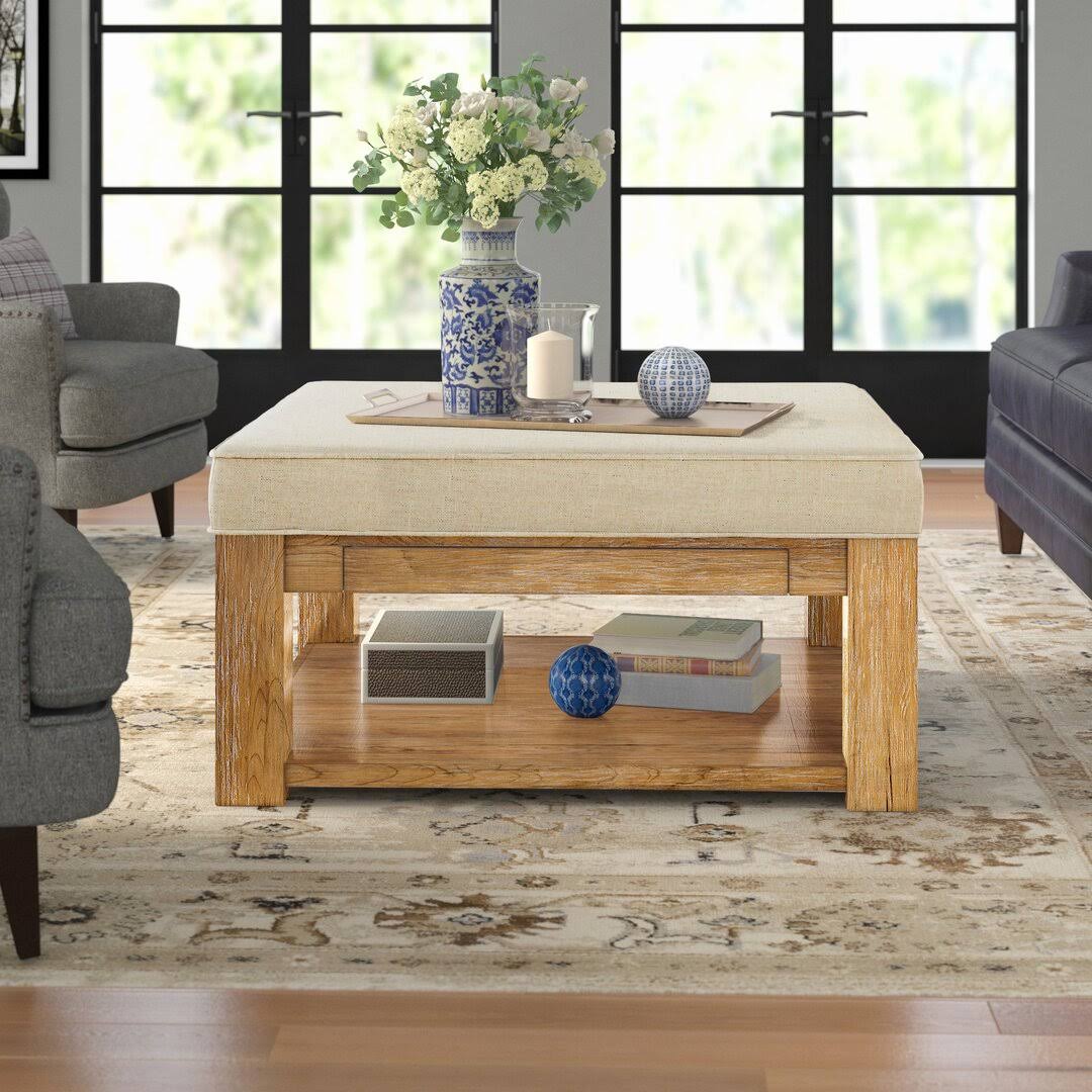 Wide Square Cocktail Ottoman