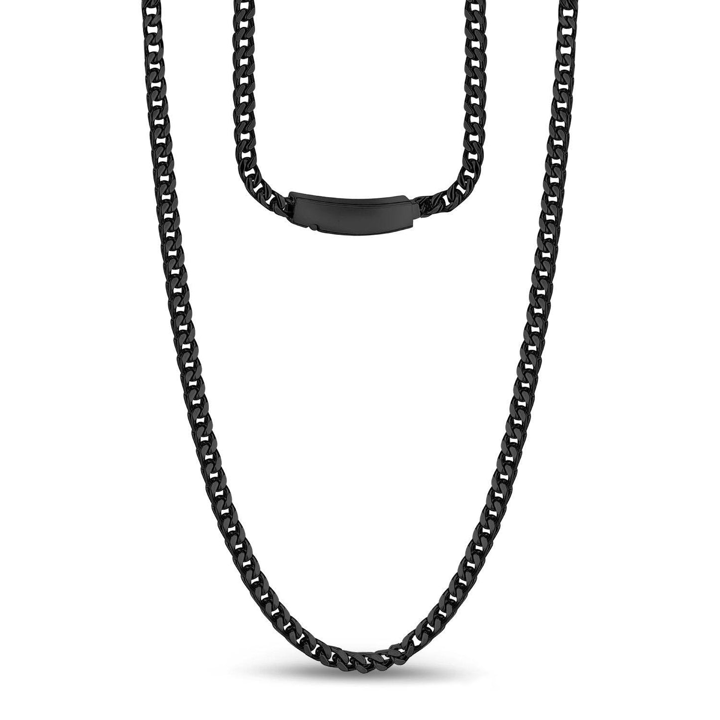 3mm Stainless Steel Thin Franco Link Engravable Necklace