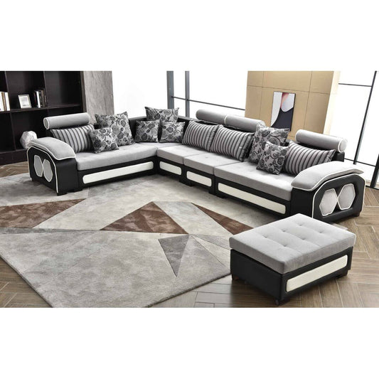 142 Wide Reversible Modular Sectional With Ottoman