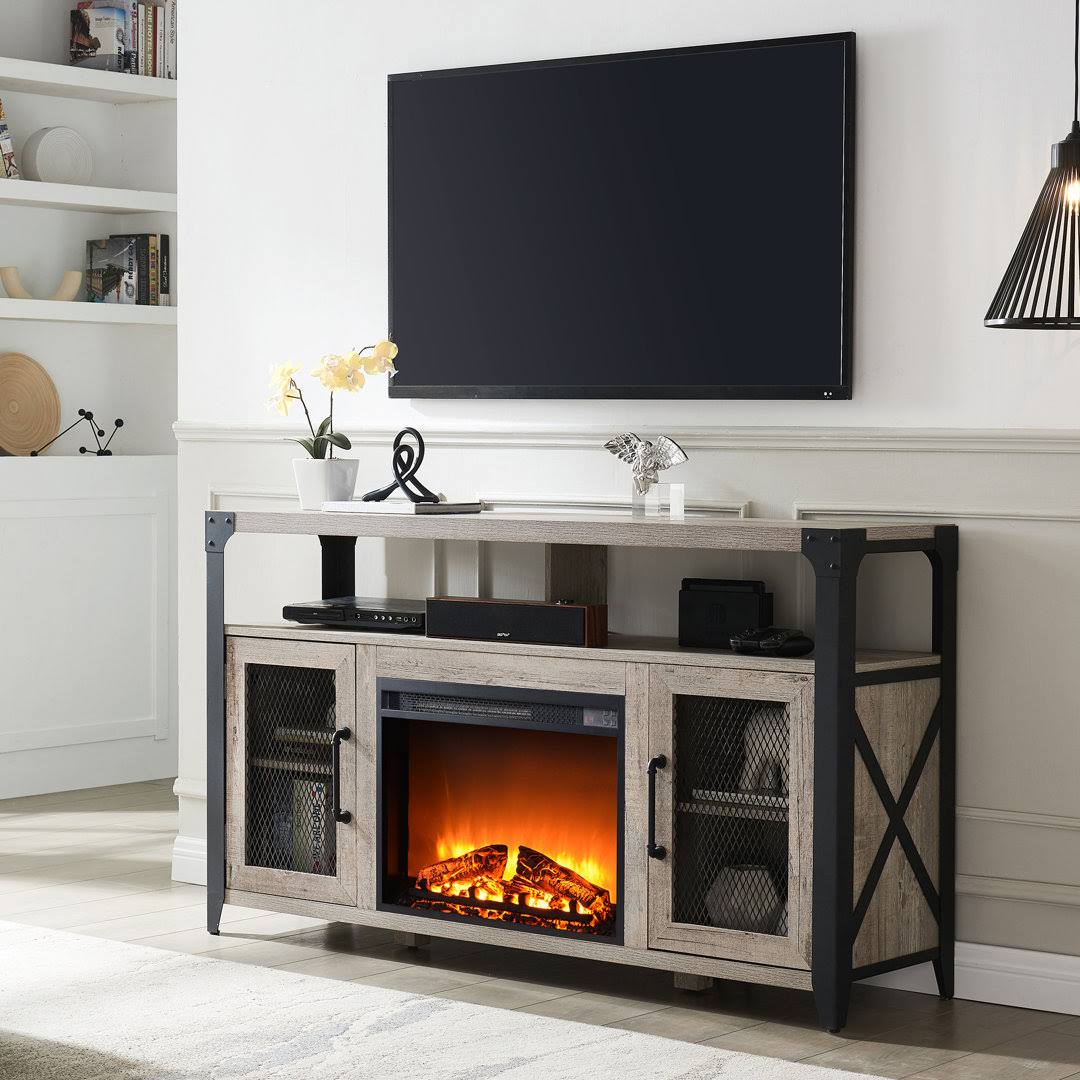 Tv Stand For Tvs Up To 65 With Electric Fireplace Included