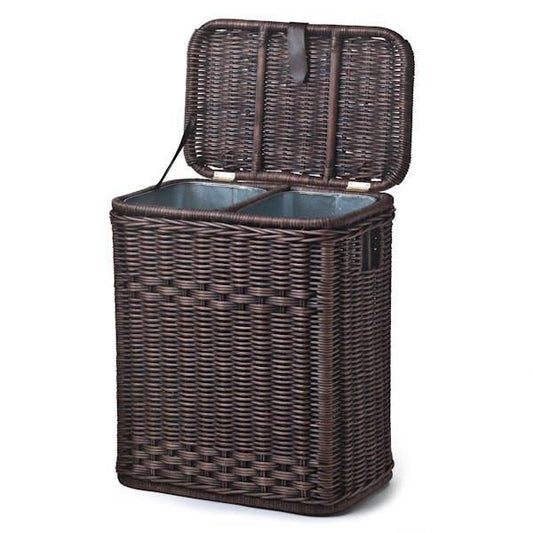 Wicker Divided Recycling Basket