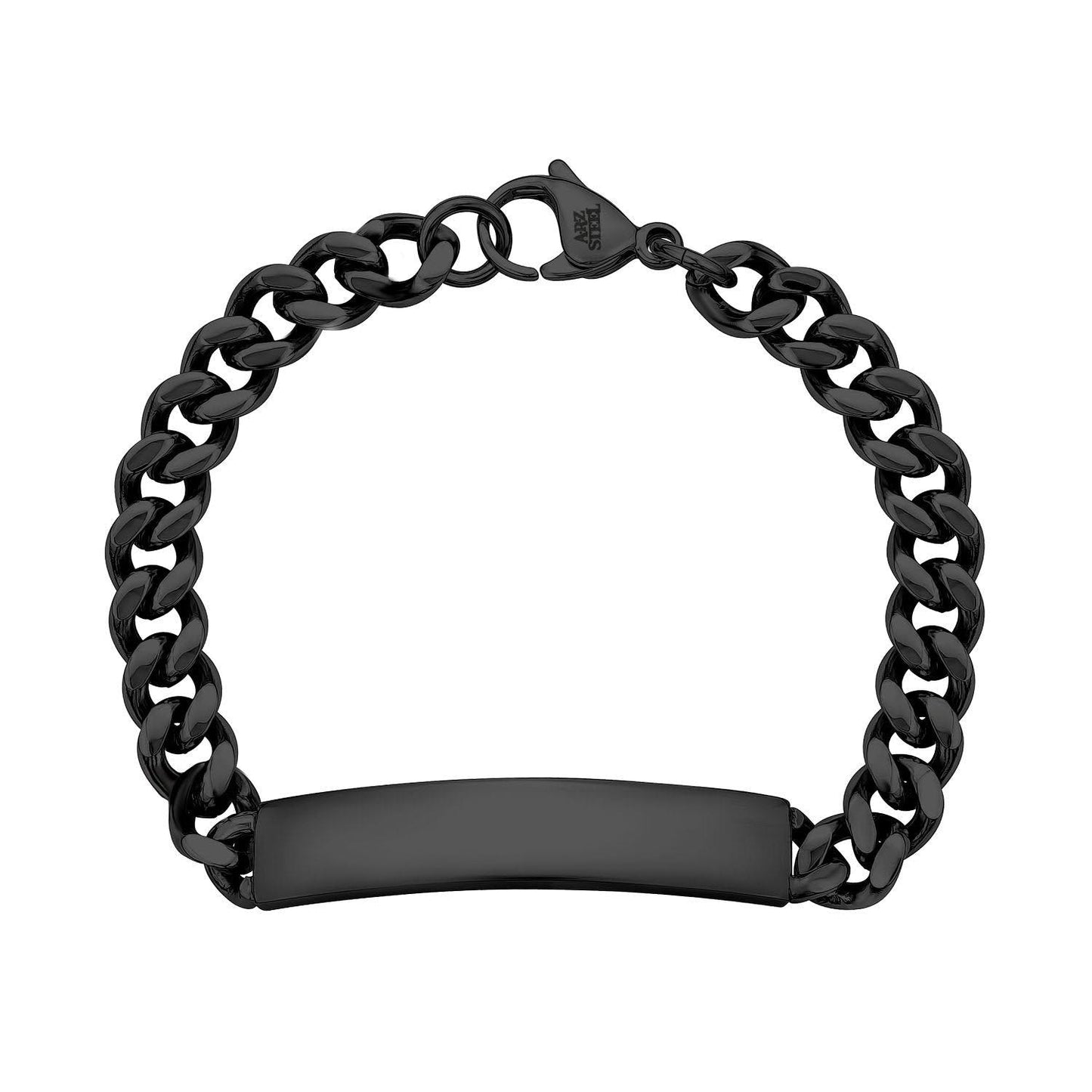 8mm Stainless Steel Cuban Link Engravable Id Bracelet