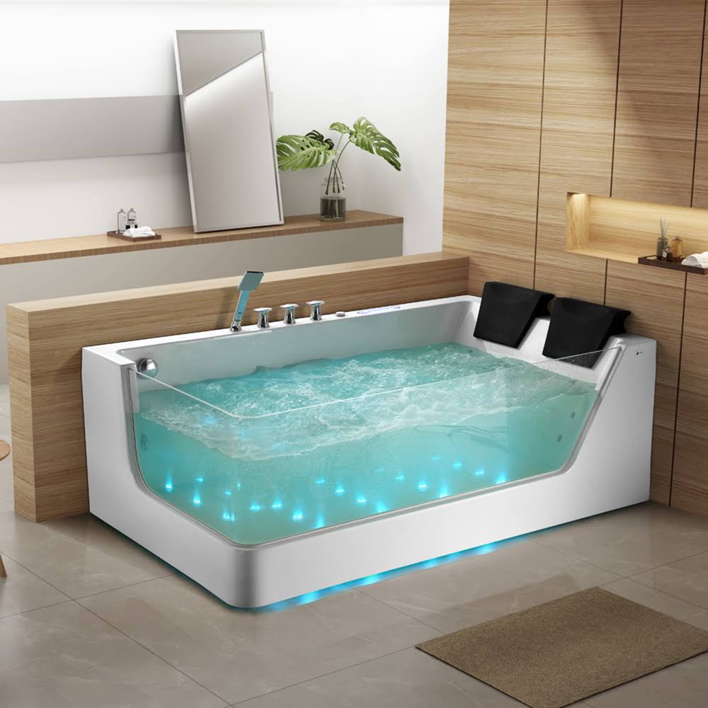 71 Acrylic Led & Water Massage Bathtub Decoration Transparent In White