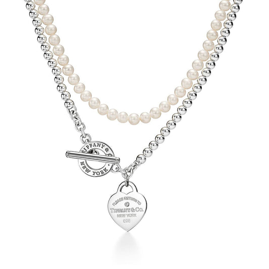 To Tiffany Wrap Necklace In Silver With Pearls And A Diamond