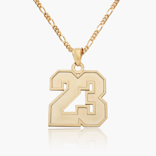 Varsity Number Necklace - 14k Gold Over Silver / 12 Chain (Ages 0-4)