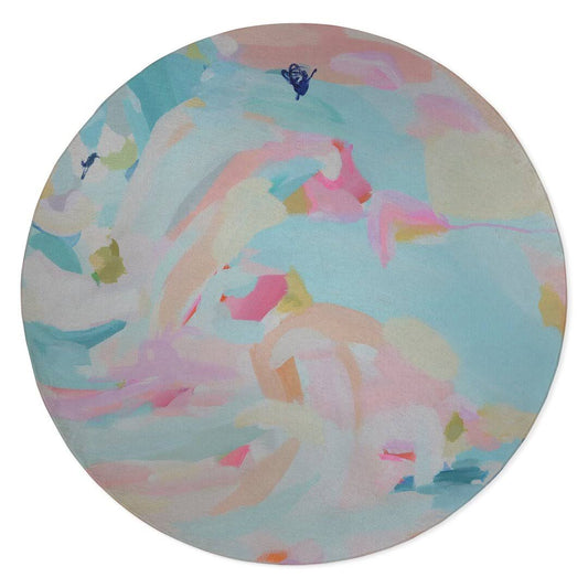 Abstract Blue/Pink/Green Indoor / Outdoor Area Rug Orren Ellis Rug