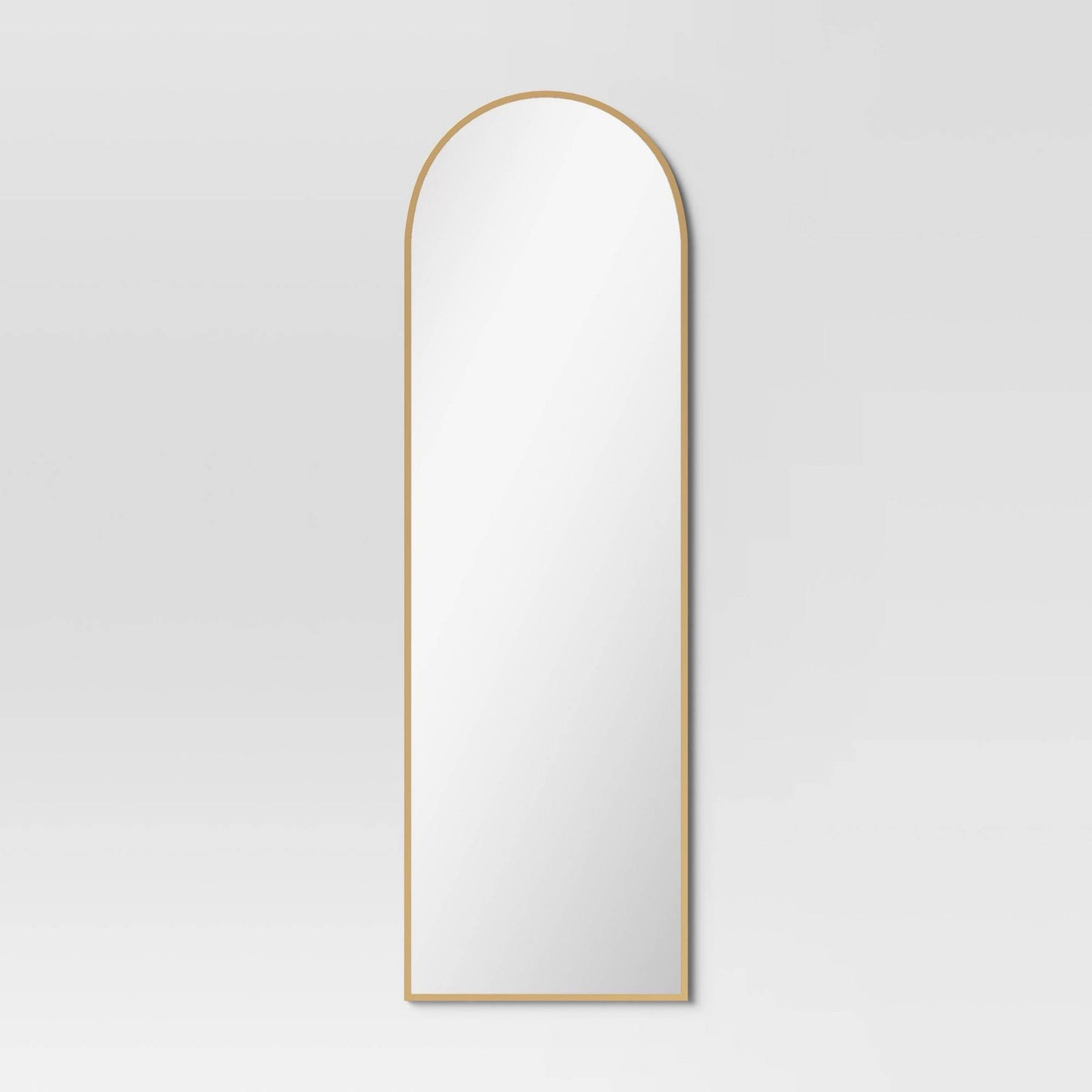 20 X 65 Arched Metal Leaner Mirror Brass