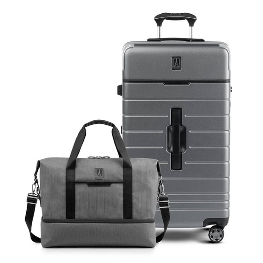 X Travel + Leisure Large Check-In Spinner & Drop-Bottom Weekender Bag Luggage Set