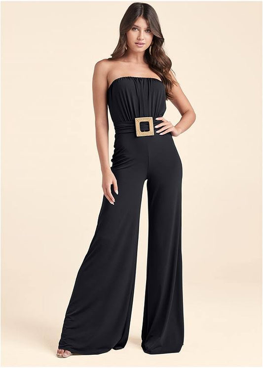 Strapless Belted Jumpsuit