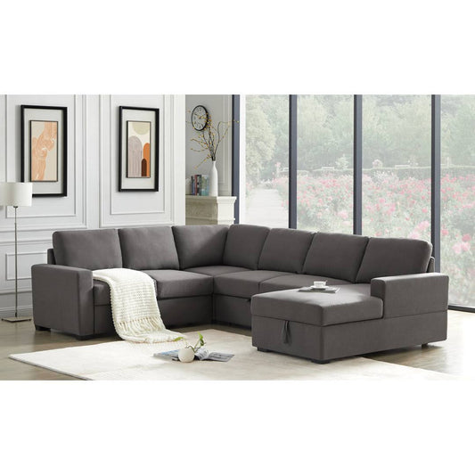 115.5 Wide Left Hand Facing Sleeper Sofa & Chaise  Body Fabric