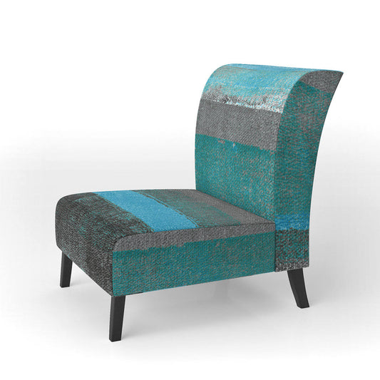 Vibrant Curve Design Ii Abstract Upholstered Slipper Chair  Fabric