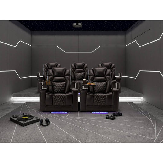 31 Wide Faux Leather Power Recliner Home Theater Individual Seat With Cup Holder Orren Ellis Body Fabric