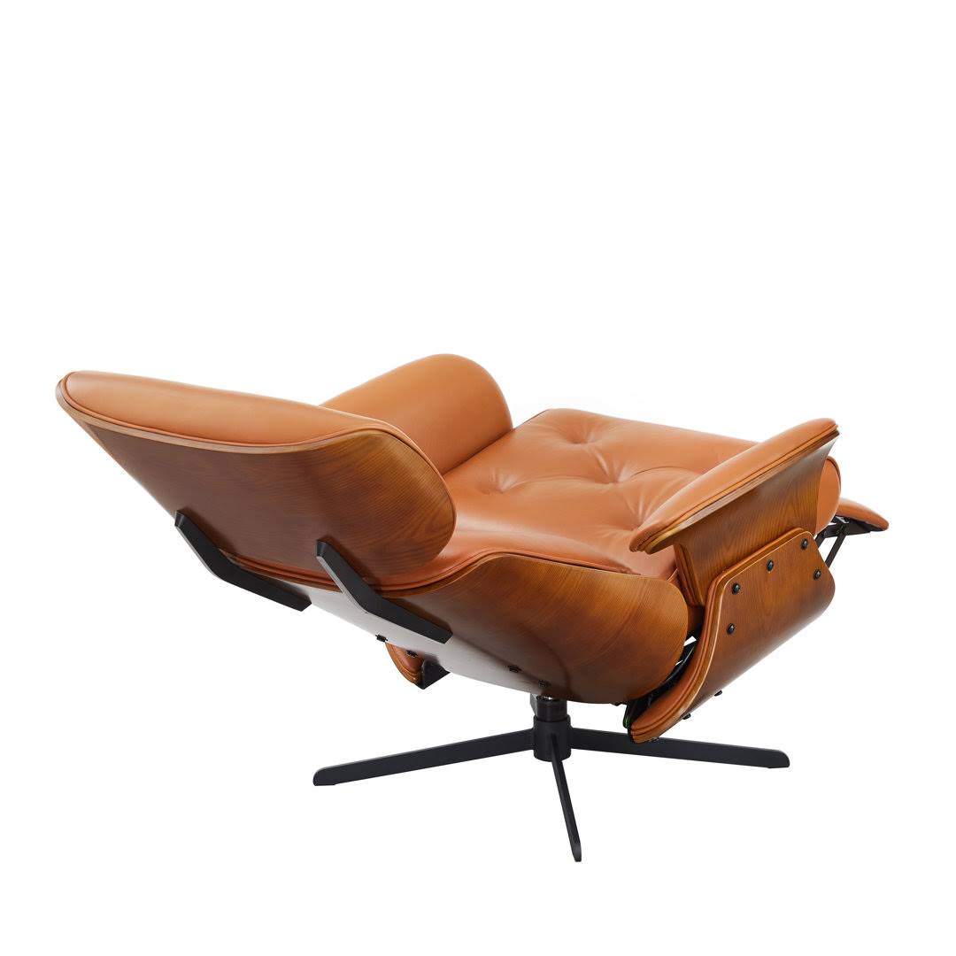 31.89 W Tufted Top Grain Leather Swivel Lounge Chair  Leather Type